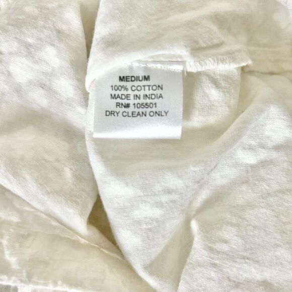 Double D Ranch 100% Cotton Smocked Mini Dress in White Size Medium - Picture 6 of 6